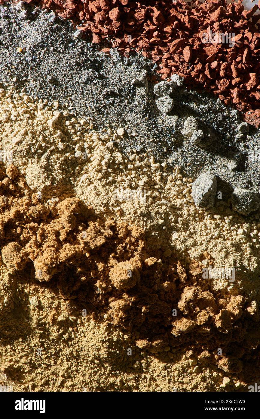 Heaps of different types of clay Stock Photo Alamy