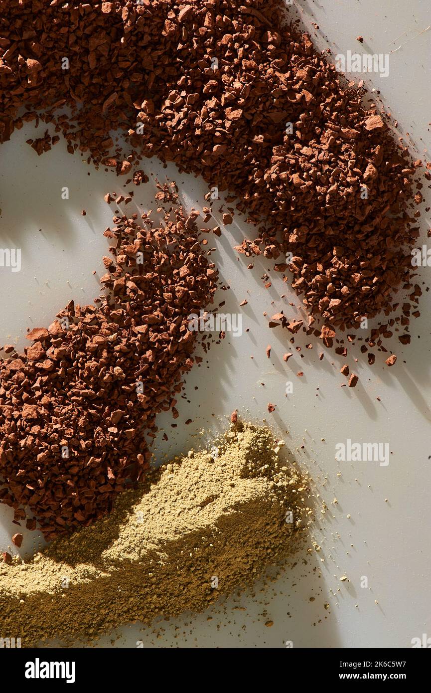 Heaps of different types of clay Stock Photo Alamy