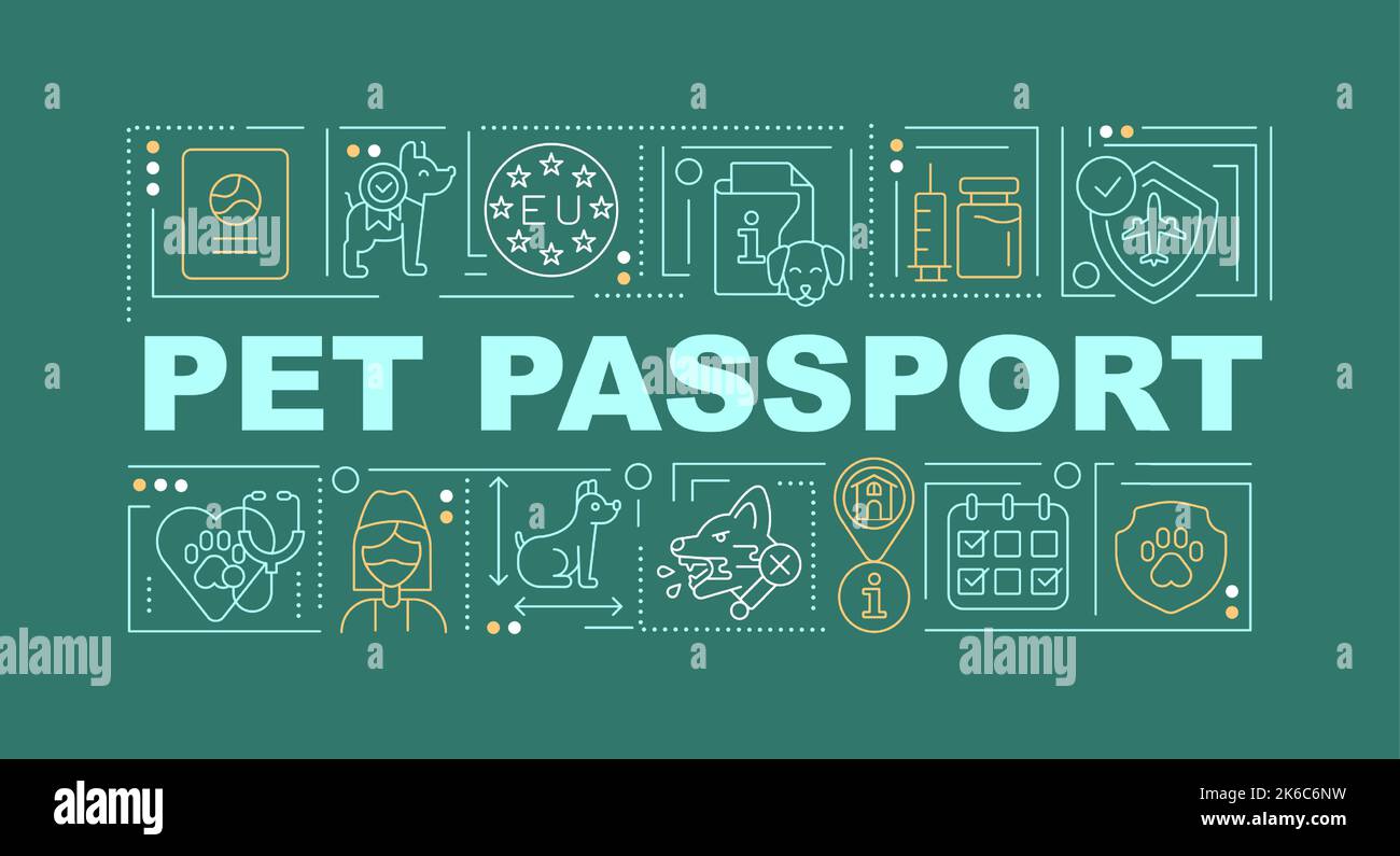 Pet travel passport word concepts green banner Stock Vector Image & Art Alamy