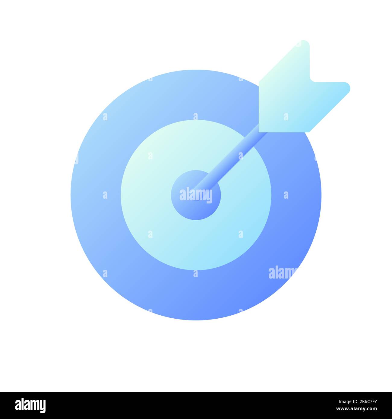 Reaching target pixel perfect flat gradient two-color ui icon Stock Vector