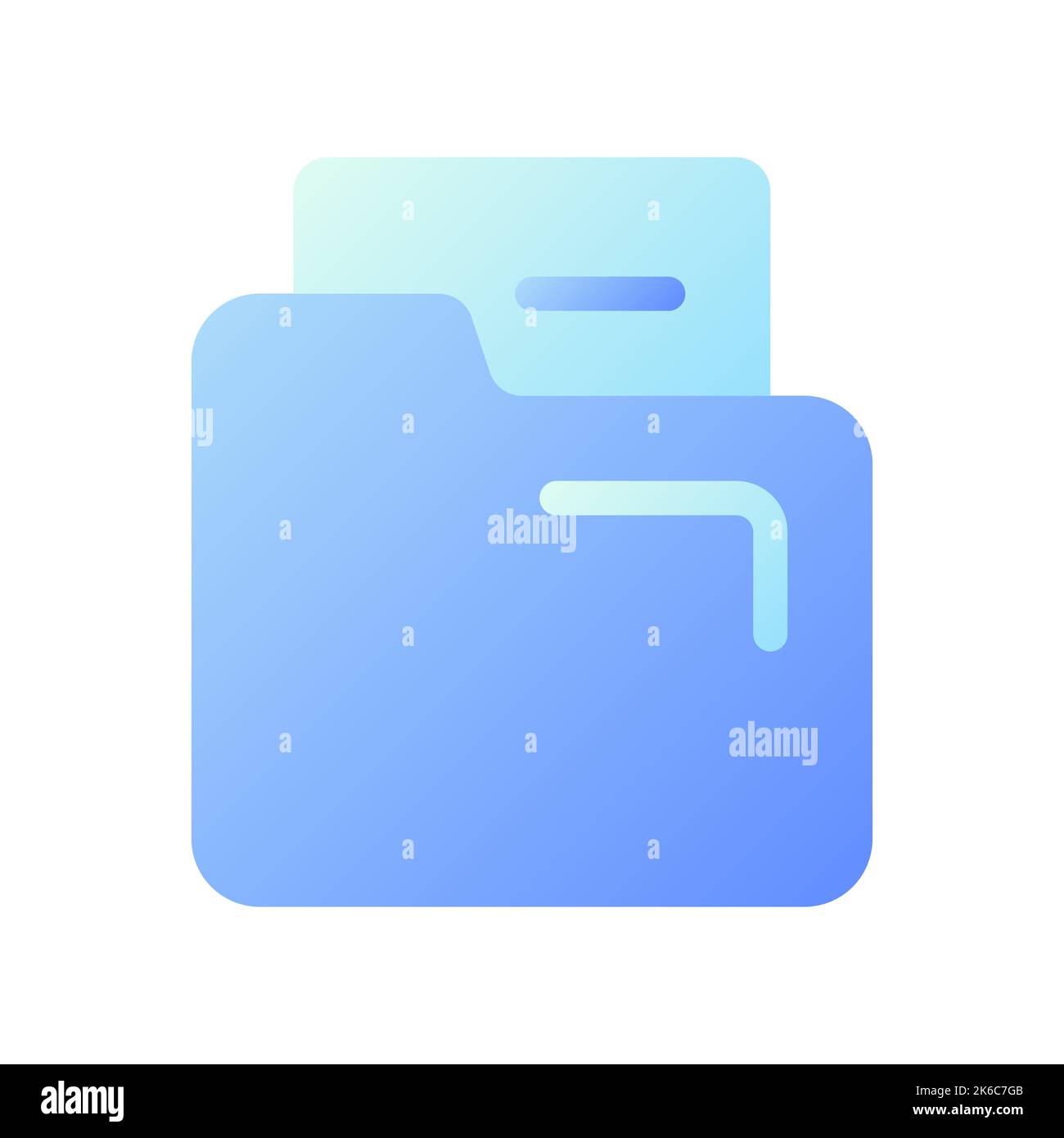 Document in folder pixel perfect flat gradient two-color ui icon Stock Vector