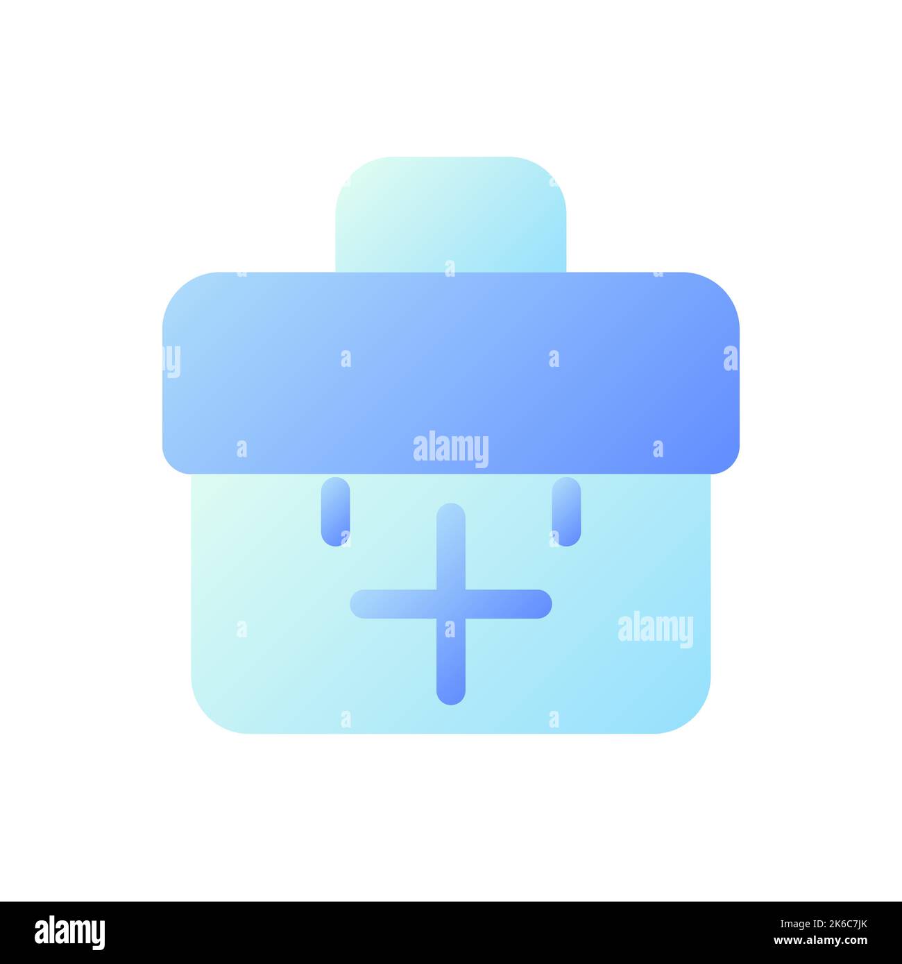 Briefcase with plus pixel perfect flat gradient two-color ui icon Stock Vector