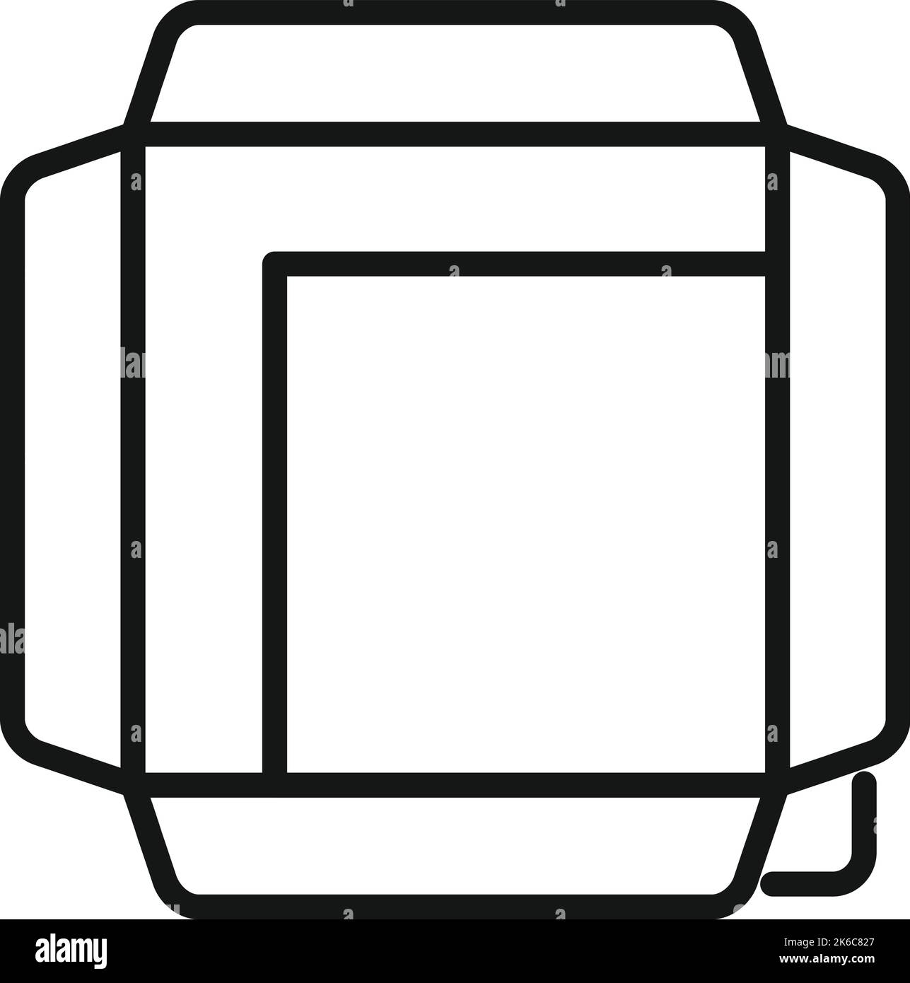 Top view box icon outline vector. Pack box. Design organic Stock Vector ...