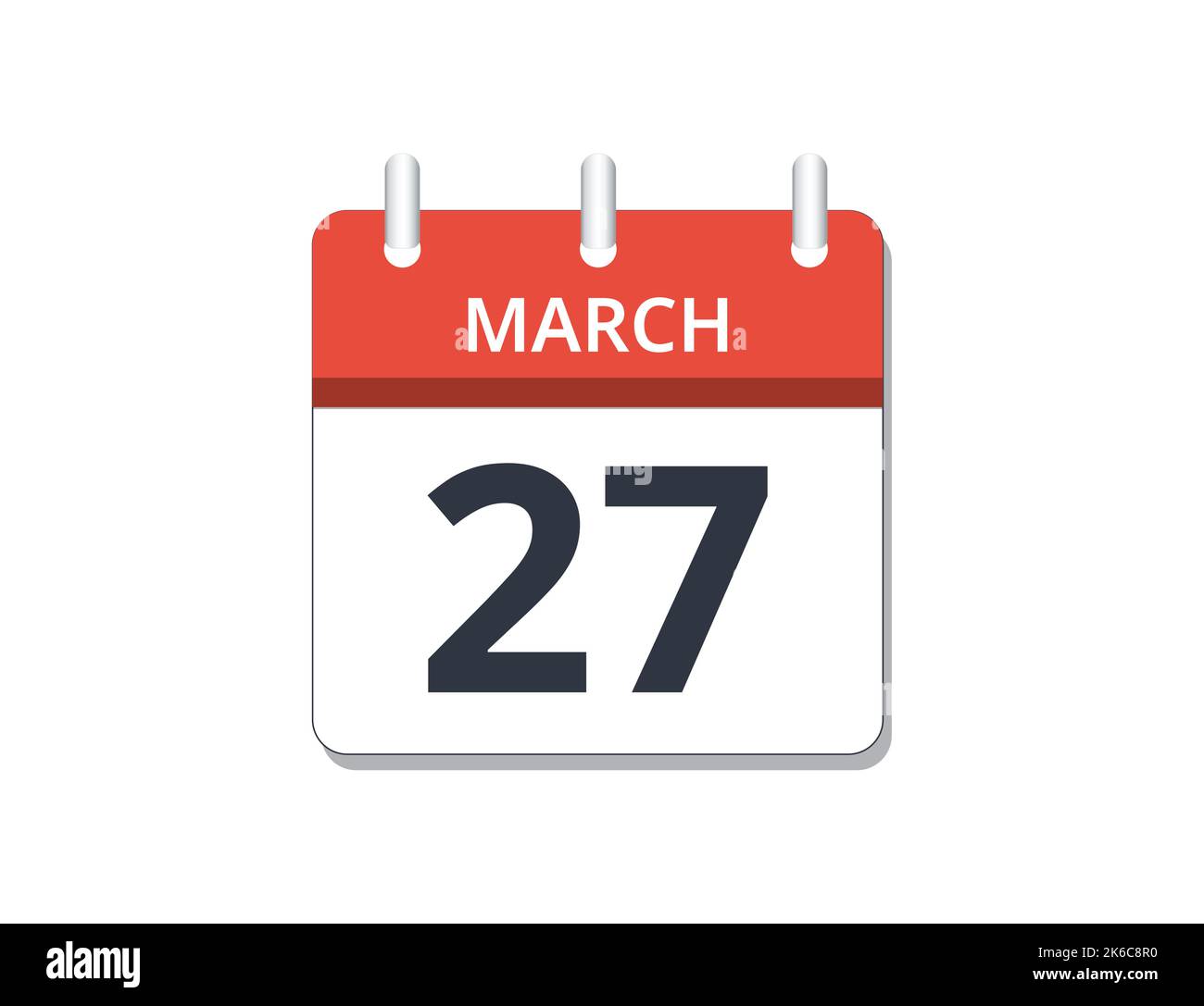 March, 27th calendar icon vector. Concept of schedule, business and tasks Stock Vector