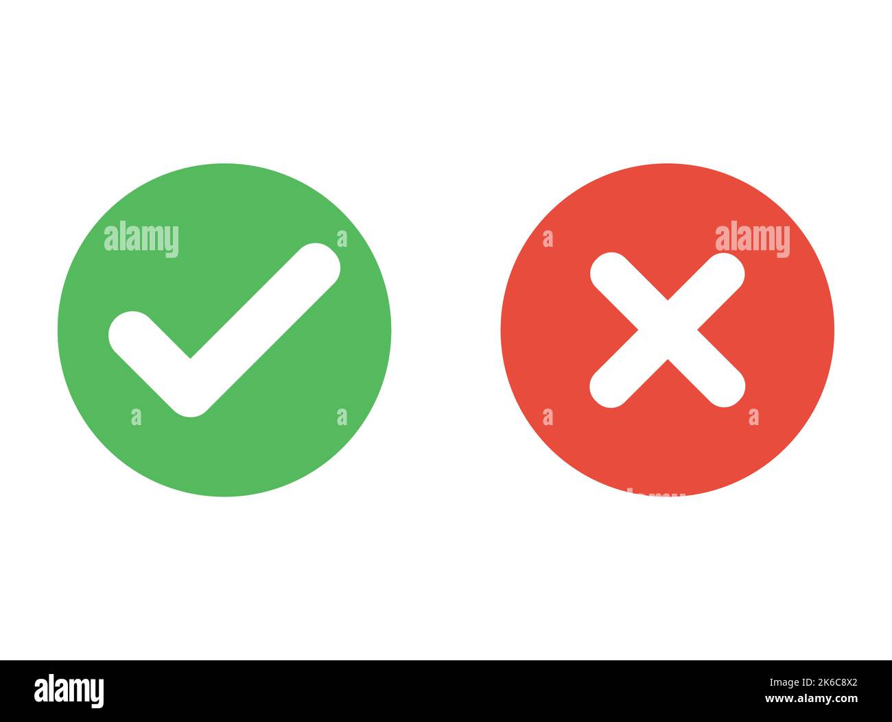 Set of colorful checkmark and cross mark icon Stock Vector Image & Art ...