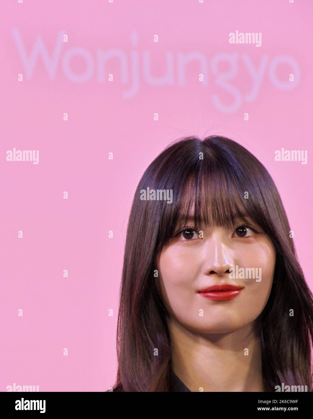 Tokyo, Japan. 13th Oct, 2022. Member of Twice, Momo attends the launch event for beauty brand 'Wonjungyo' in Tokyo, Japan on Thursday October 13, 2022. Photo by Keizo Mori/UPI Credit: UPI/Alamy Live News Stock Photo
