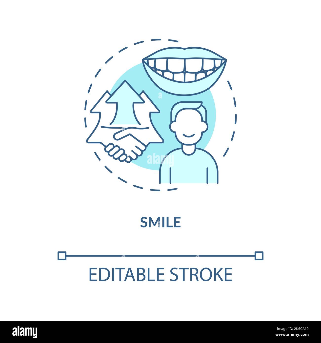 Smile turquoise concept icon Stock Vector