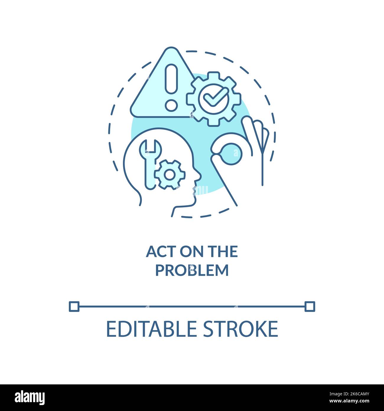 Act on problem turquoise concept icon Stock Vector Image & Art - Alamy