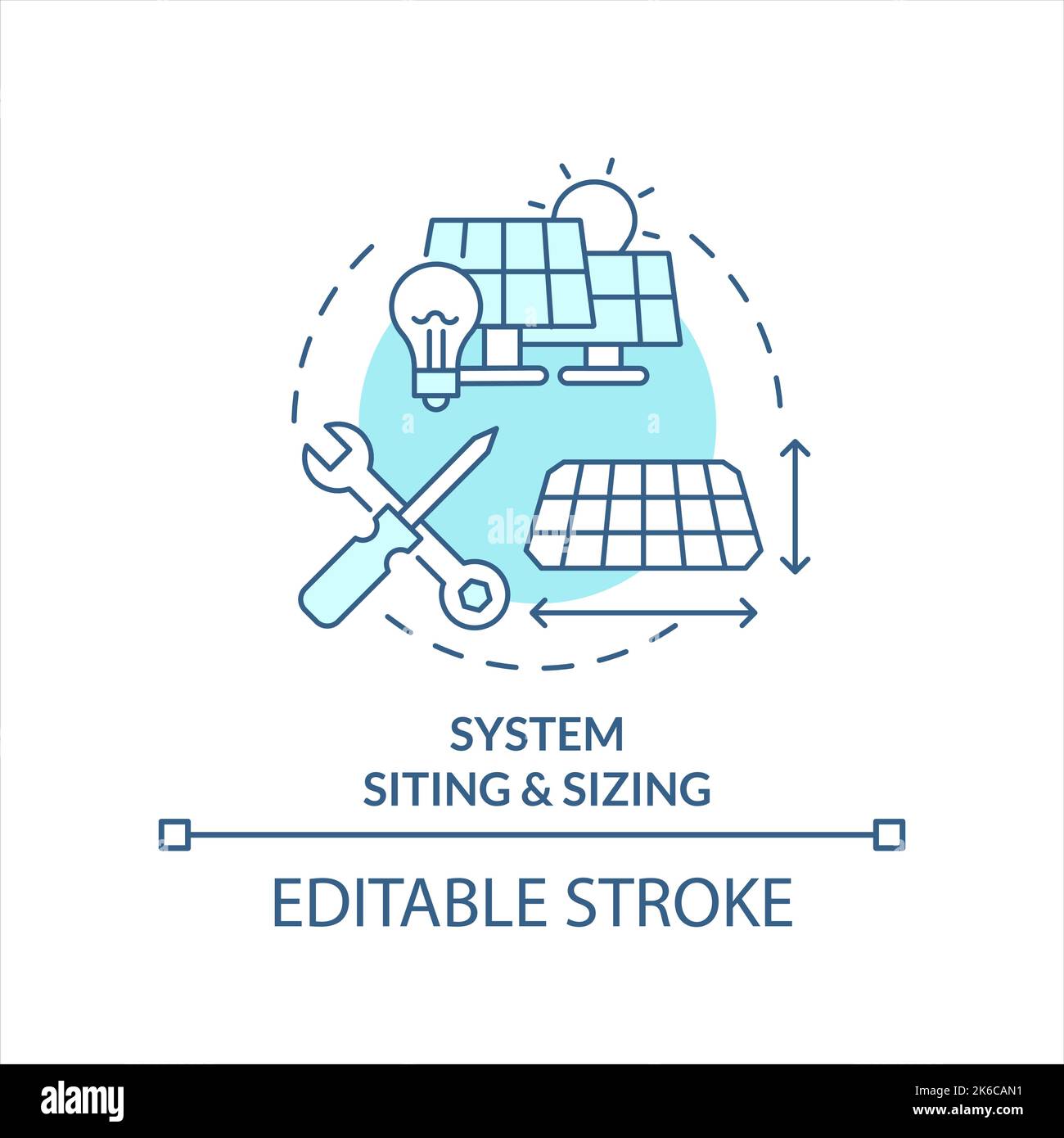 System siting and sizing turquoise concept icon Stock Vector Image ...