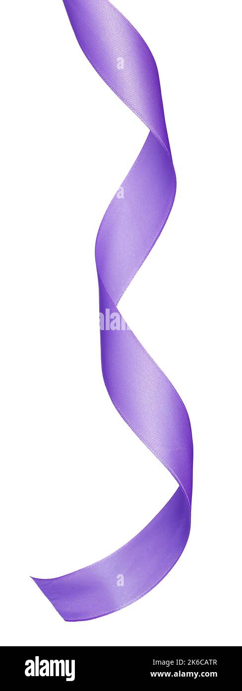 Purple satin ribbon isolated on white background Stock Photo - Alamy