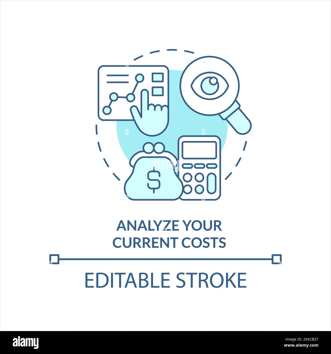 Analyzing current costs turquoise concept icon Stock Vector Image & Art ...