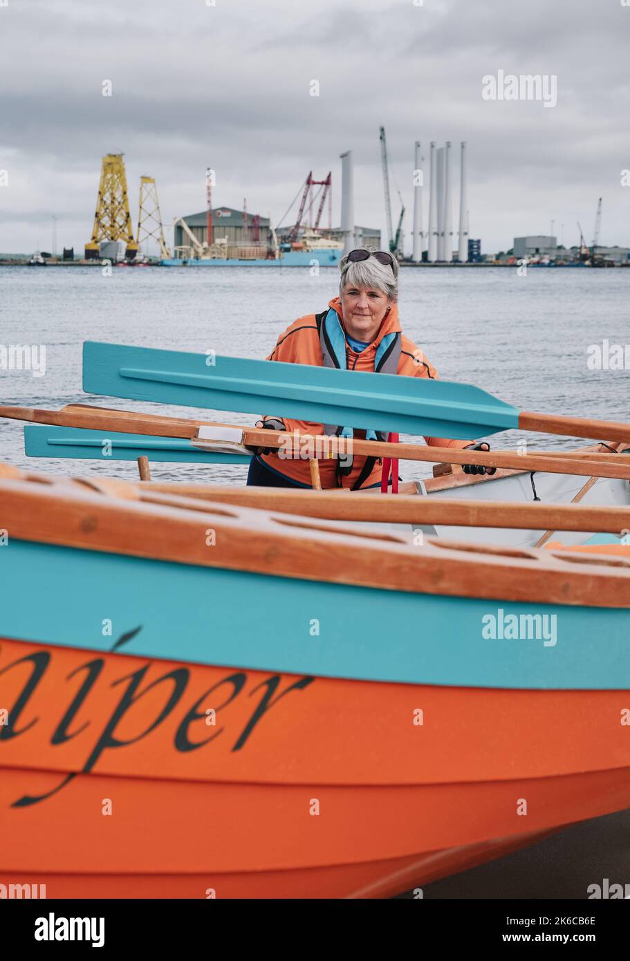 Rower portrait - rowing boat skiff crew member, Cromarty, Ross ...