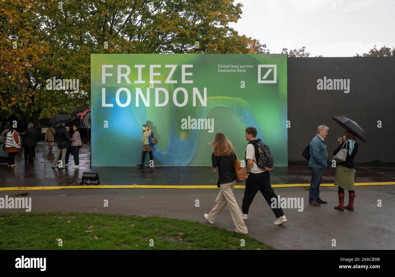 Regents Park, London, UK. 13 October 2022. Frieze London and Frieze