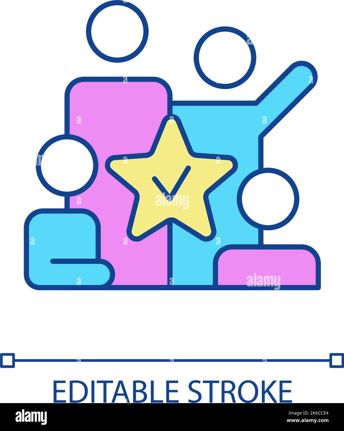 Successful teambuilding RGB color icon Stock Vector