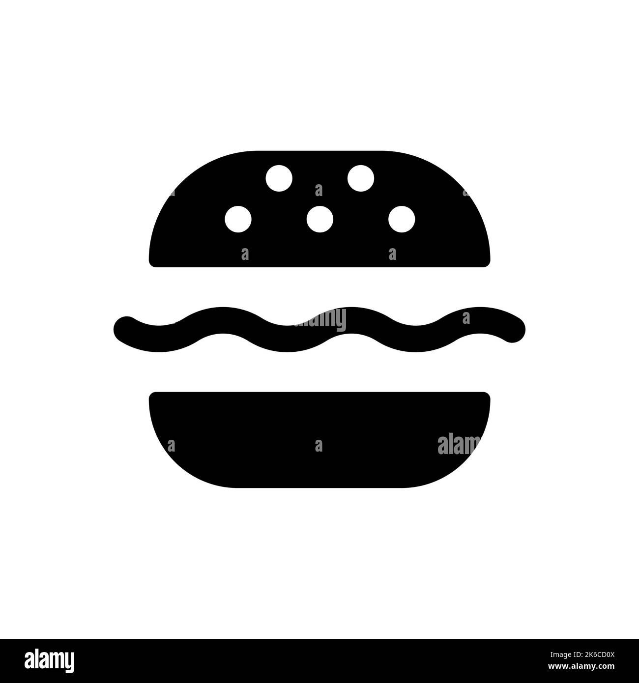 Burger black glyph ui icon Stock Vector