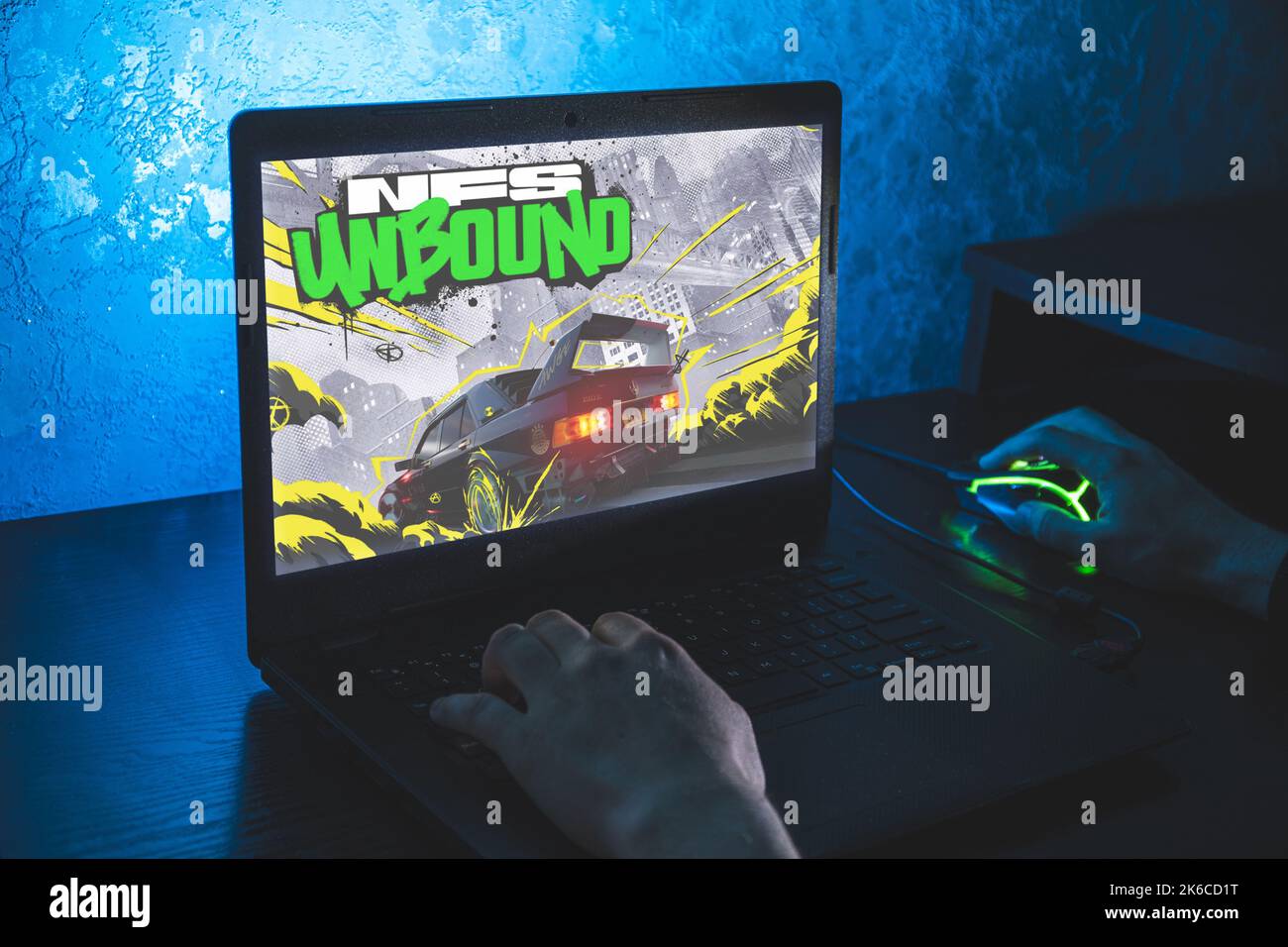 Vilnius, Lithuania 13 October 2022 Close up shot of playing Need for