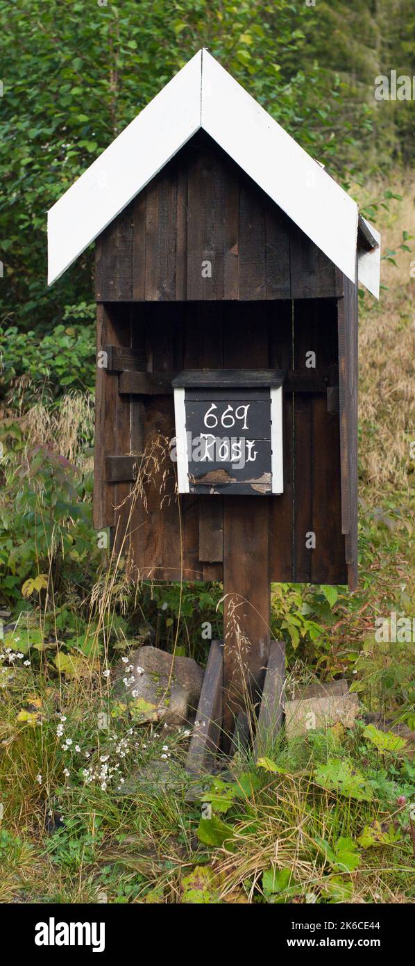 Postbox at address in Norway, Scandinavia Stock Photo Alamy