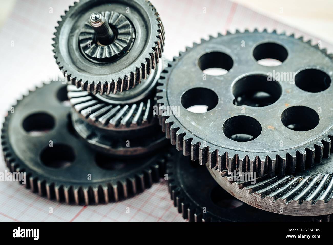 Gears from an old industrial machine Stock Photo - Alamy