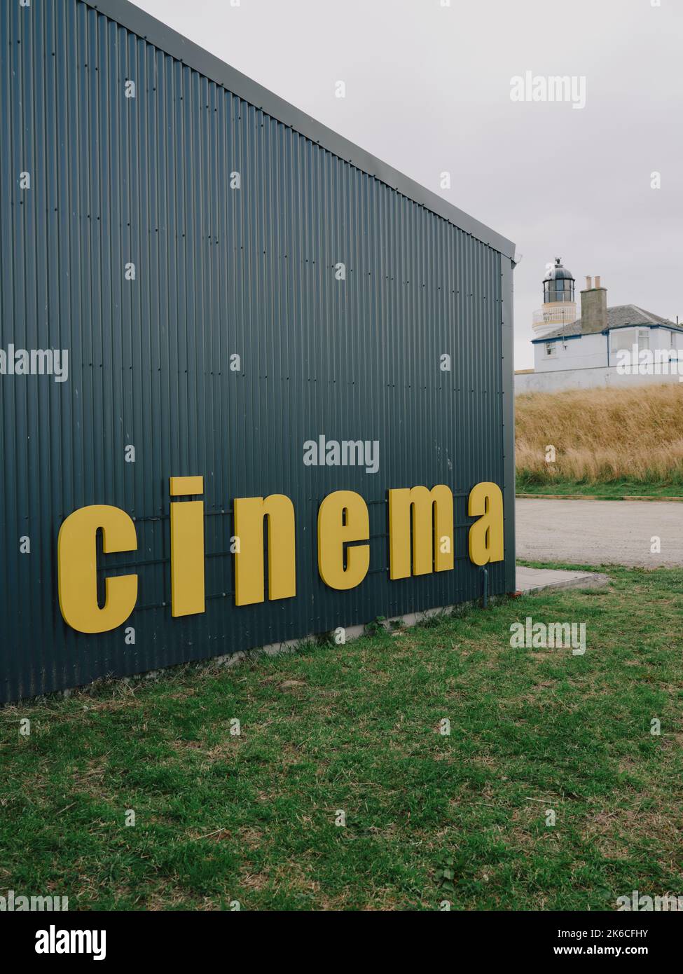 Cromarty Cinema - Cromarty Community Cinema and lighthouse, Cromarty, Black Isle, Highland, Scotland UK Stock Photo