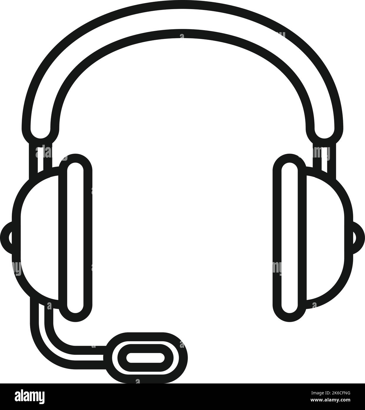 Agent headset icon outline vector. Service support. Call center Stock ...
