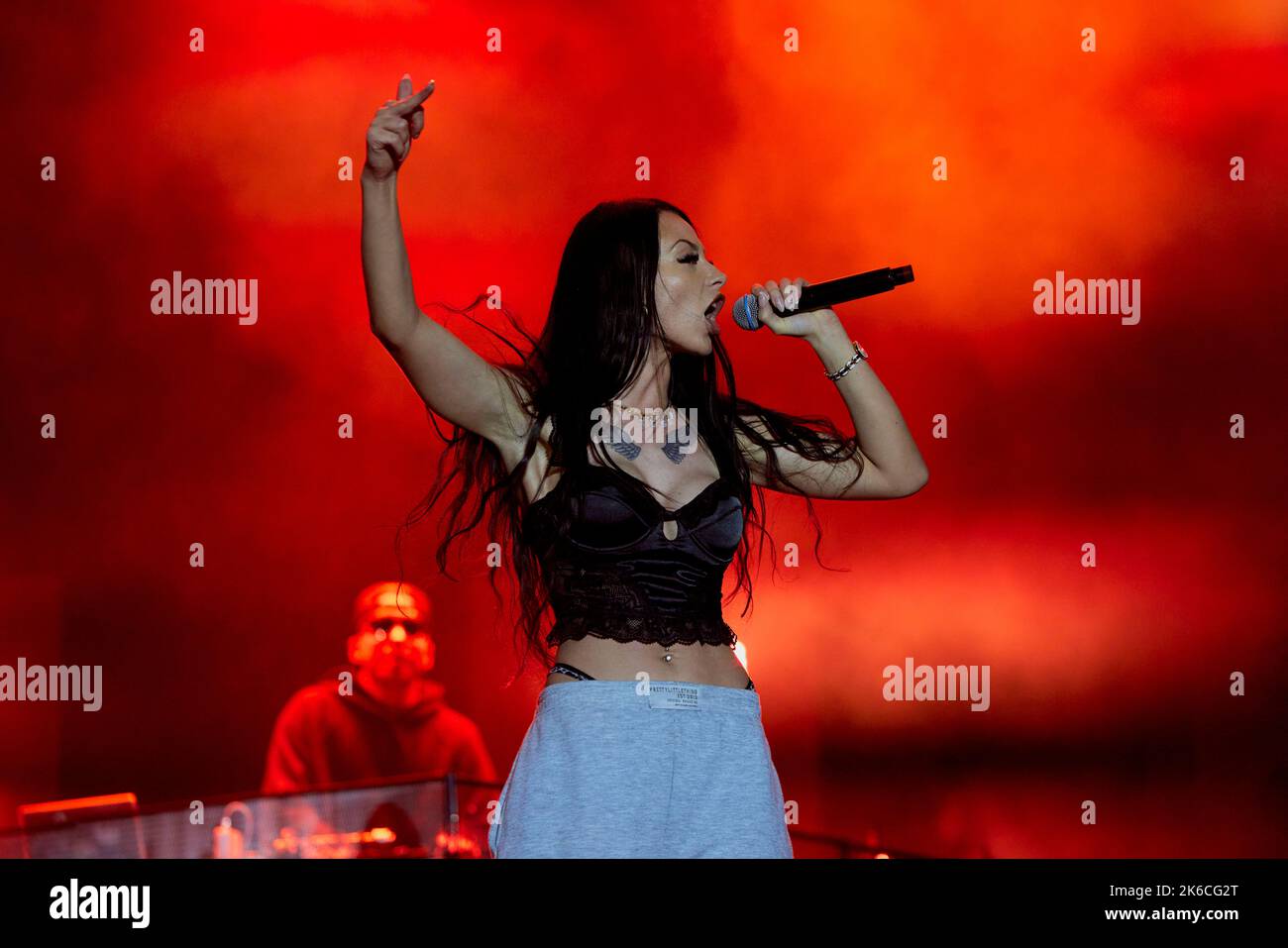 danish rap artist tessa singing at nibe festival Stock Photo - Alamy