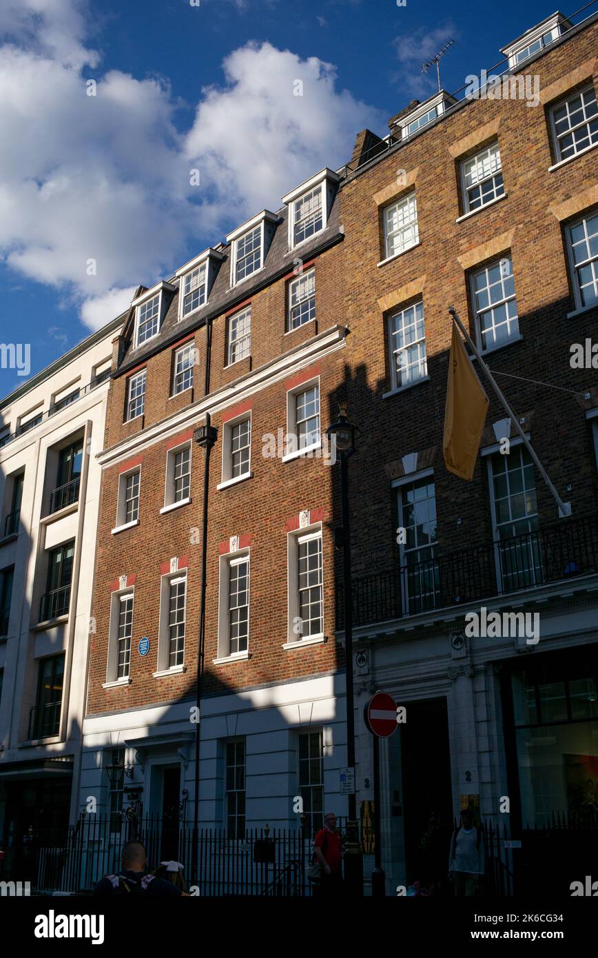 Number 3 Savile Row London, famous for the place where the Beatles recorded Get Back a live rooftop concert and the former HQ of Apple Company. Stock Photo