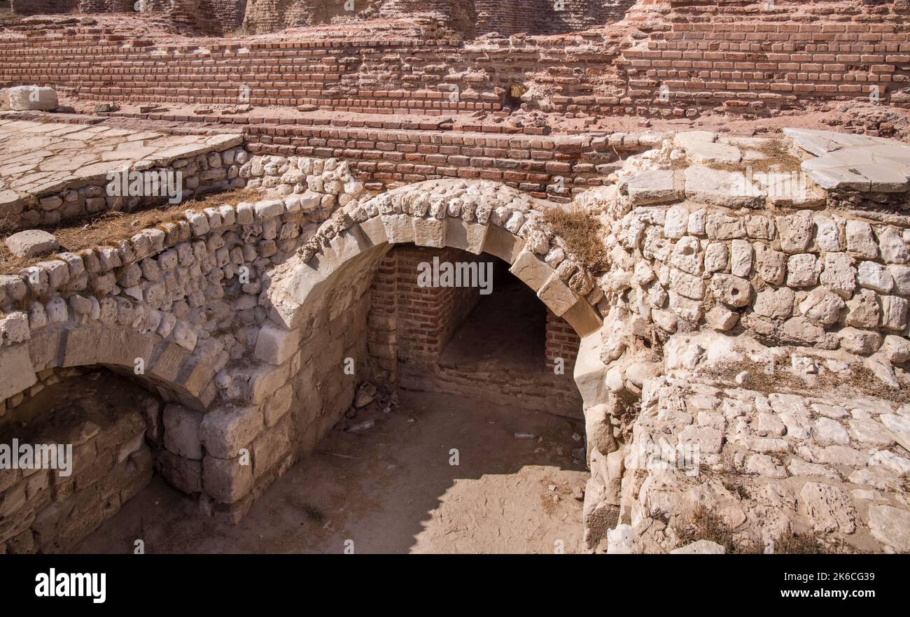 ancient roman amphitheatre bath houses and villas in the centre of
