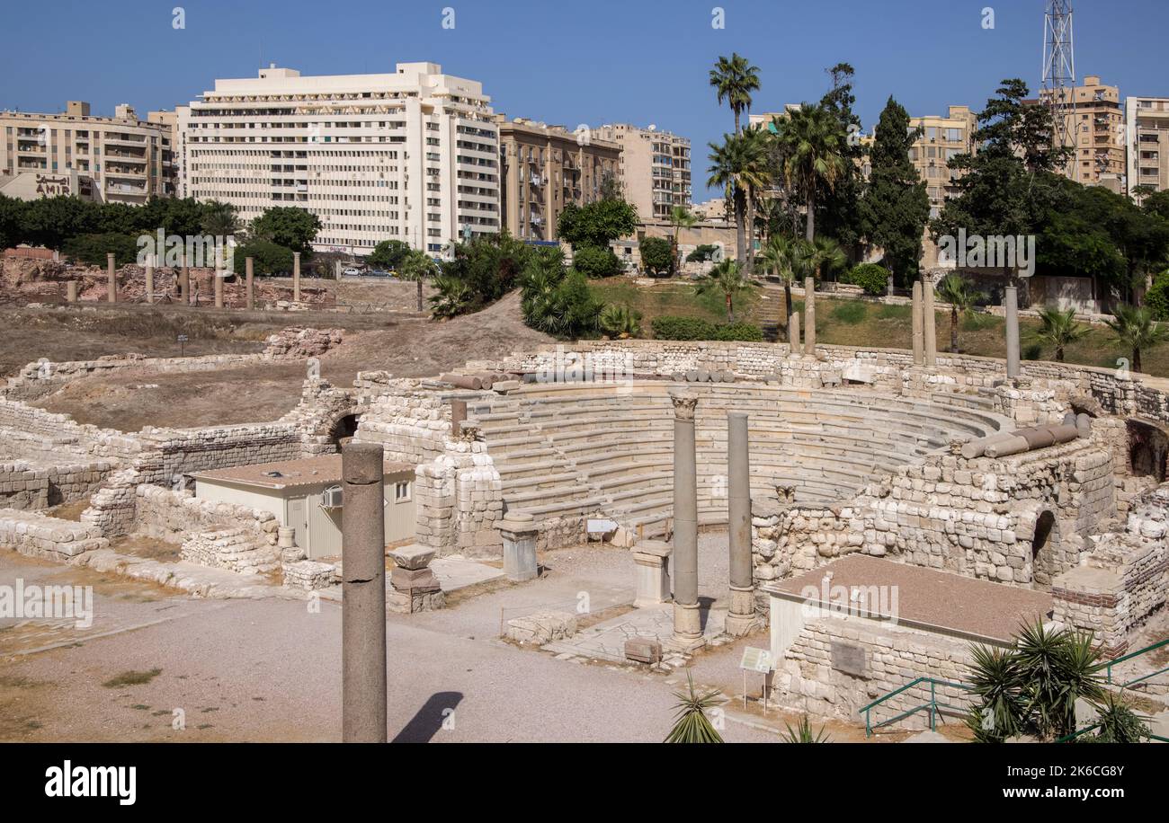 ancient roman amphitheatre bath houses and villas in the centre of
