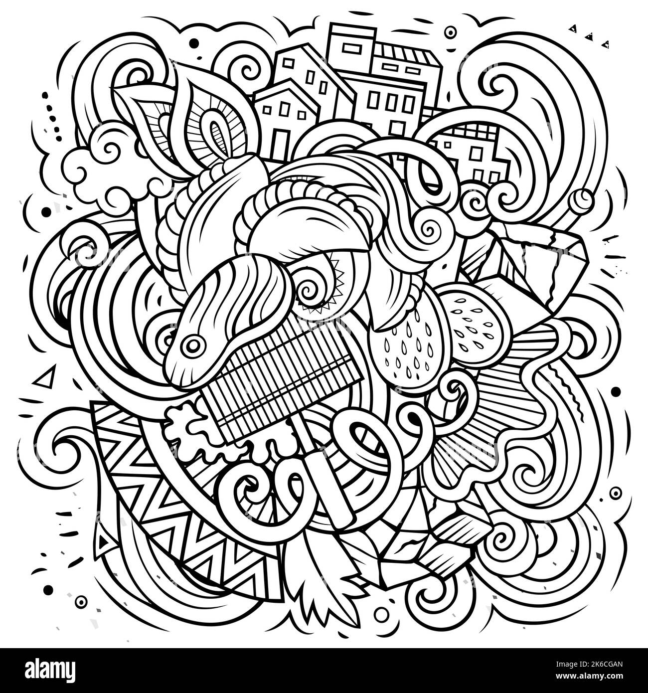 Argentina hand drawn cartoon doodles illustration Stock Vector