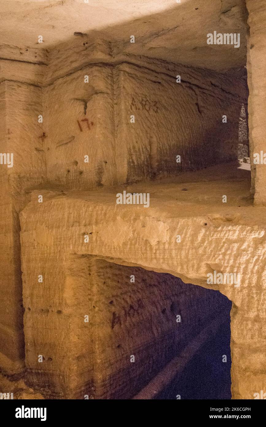 the ancient catacombs of kom el shoqafa  in alexandria egypt Stock Photo