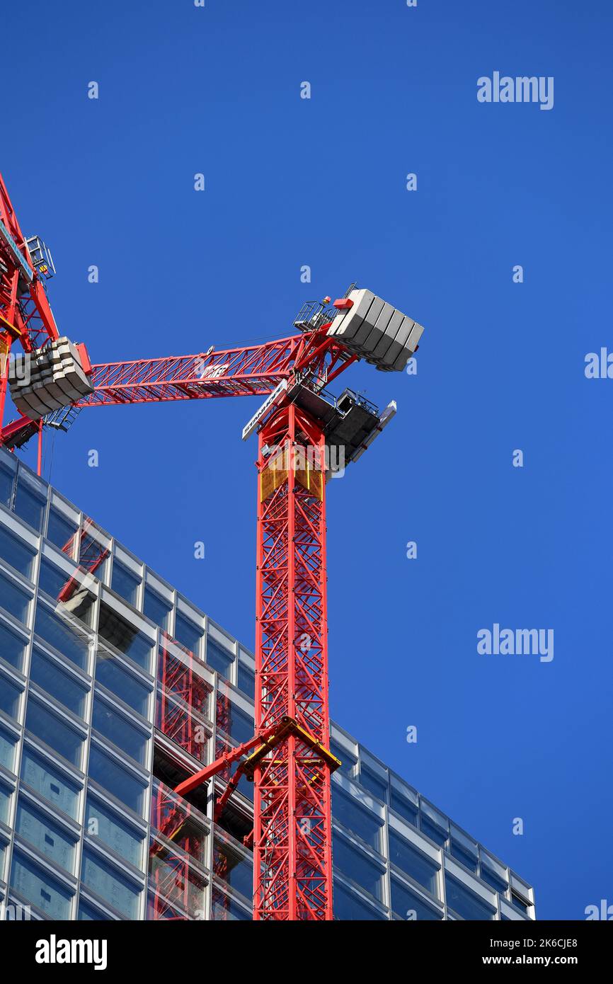 Cranes working on Skyscraper construction in the Financial district