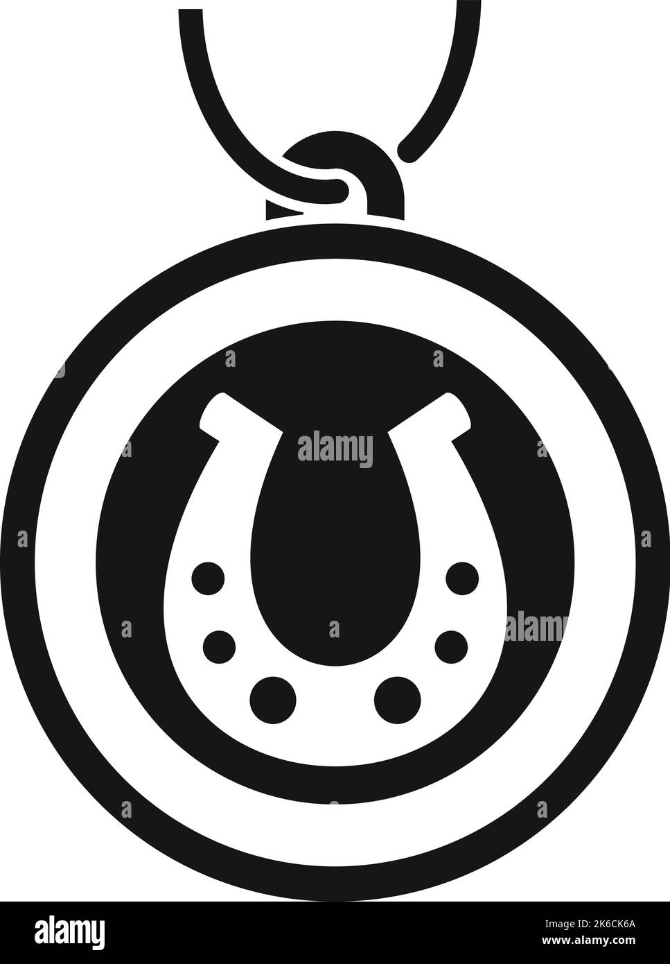 Lucky horseshoe icon simple vector. Charm japan. Animal money Stock