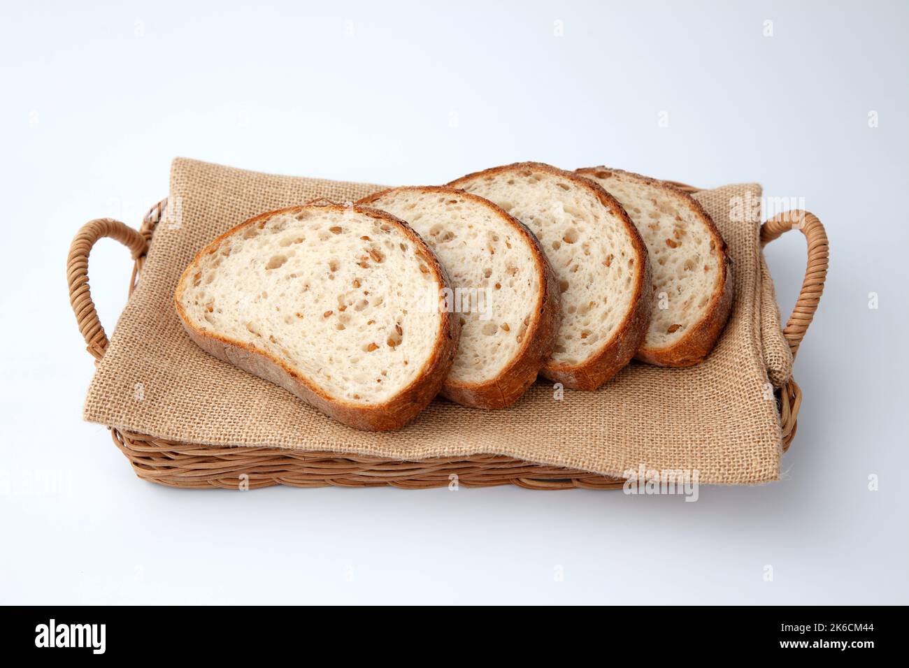sliced rye bread isolated on white background Stock Photo