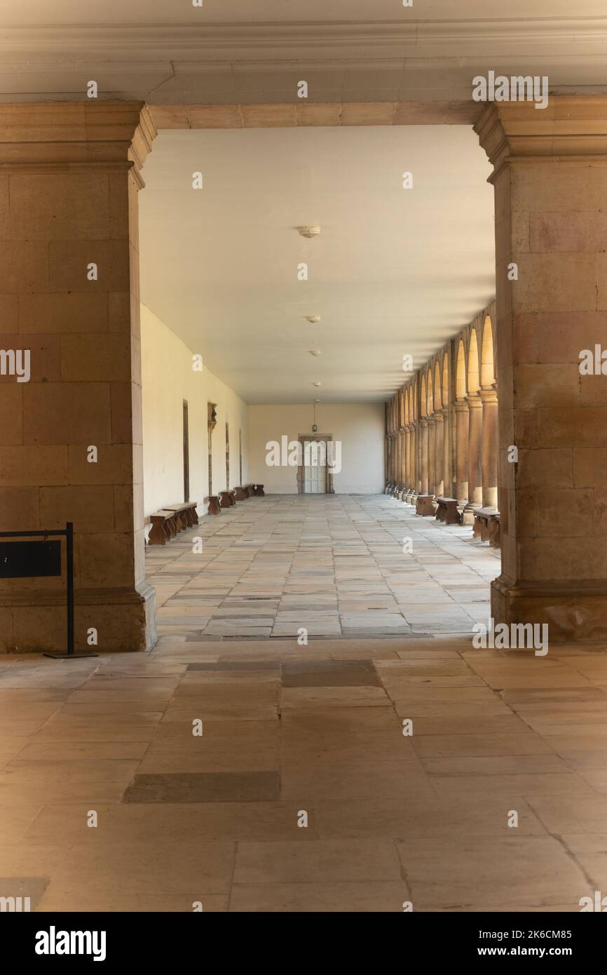 Cloistered court at Trinity College Cambridge England Stock Photo