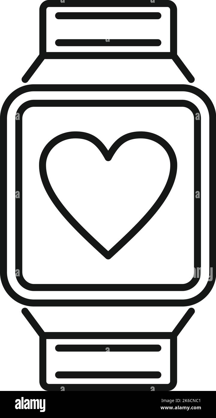 Fitness smartwatch icon outline vector. Sport exercise. Healthy gym ...