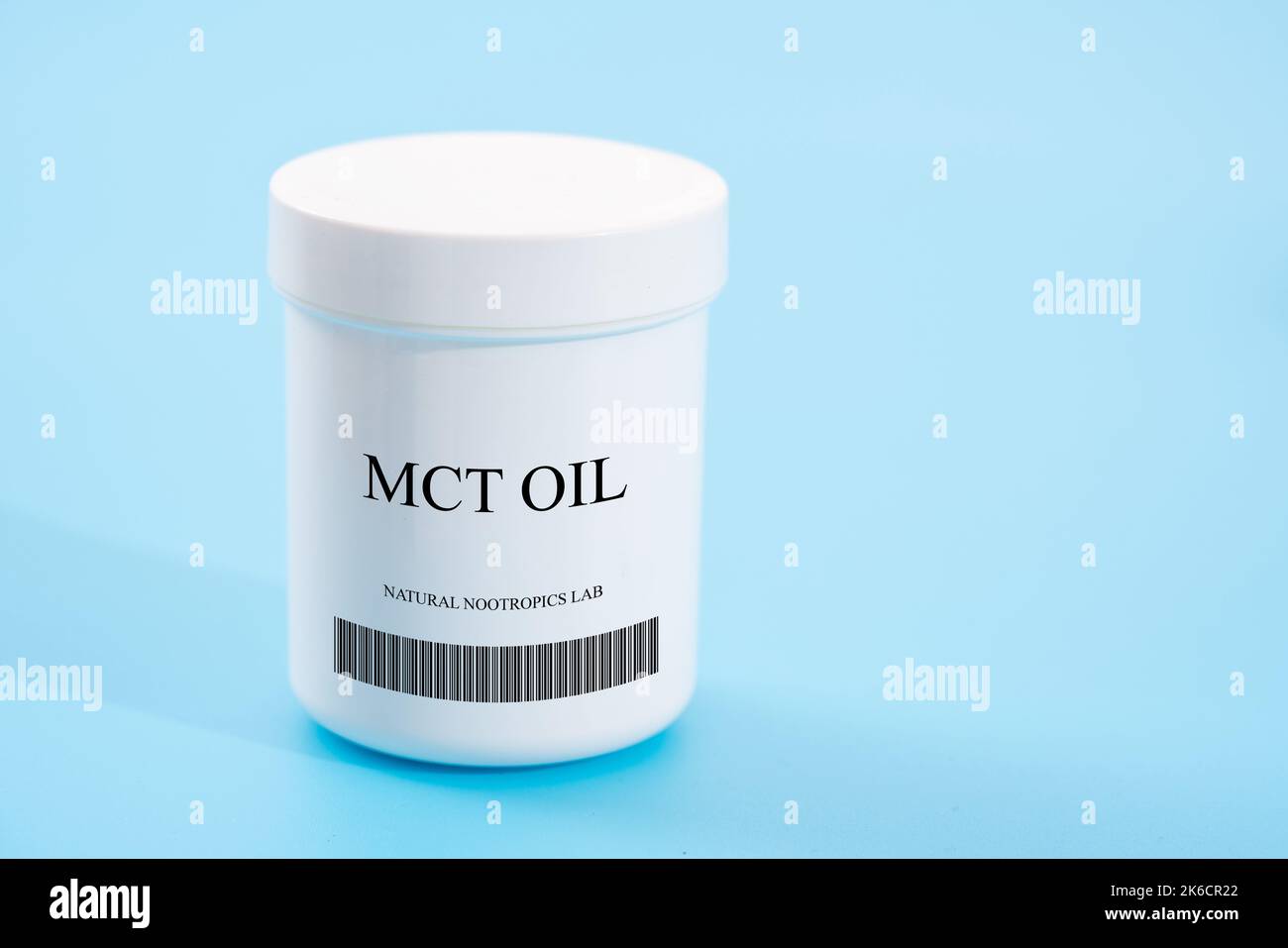 MCT Oil It is a nootropic drug that stimulates the functioning of the brain. Brain booster Stock Photo