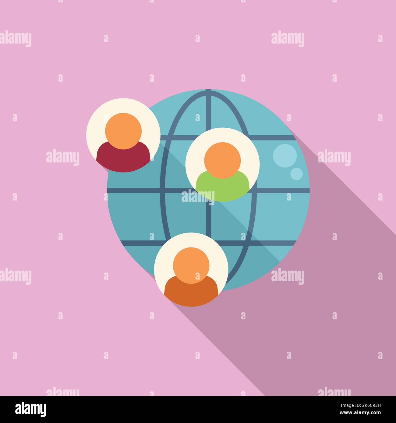 Global client icon flat vector. Crm data. Consumer access Stock Vector ...