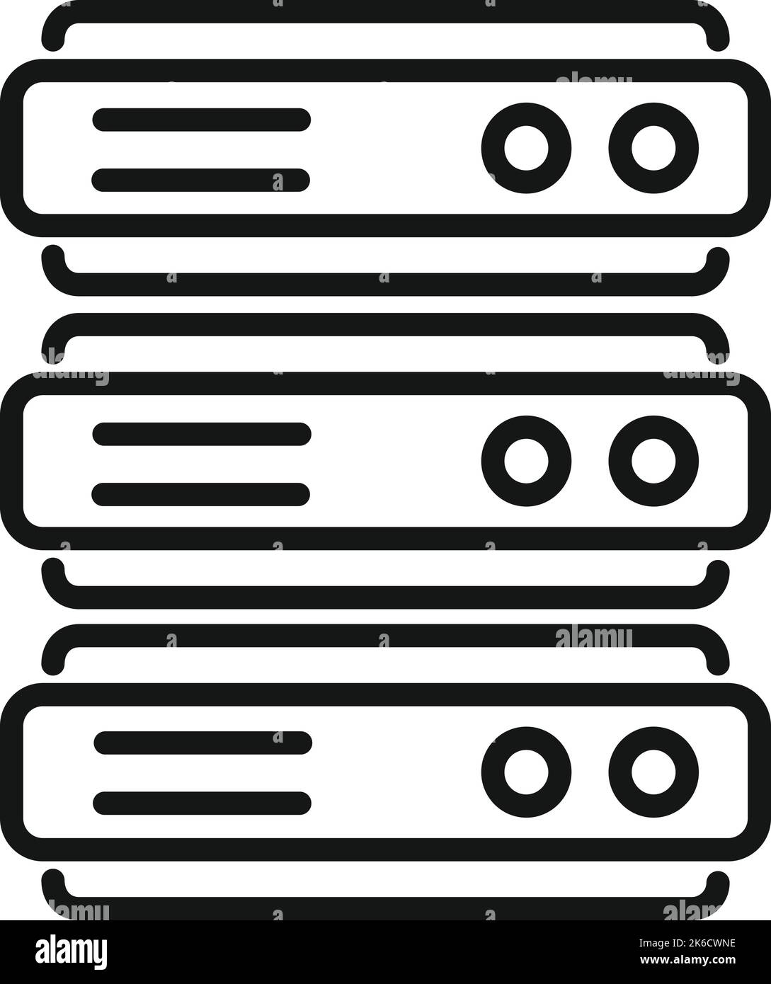 Server desktop icon outline vector. System data. Consumer access Stock