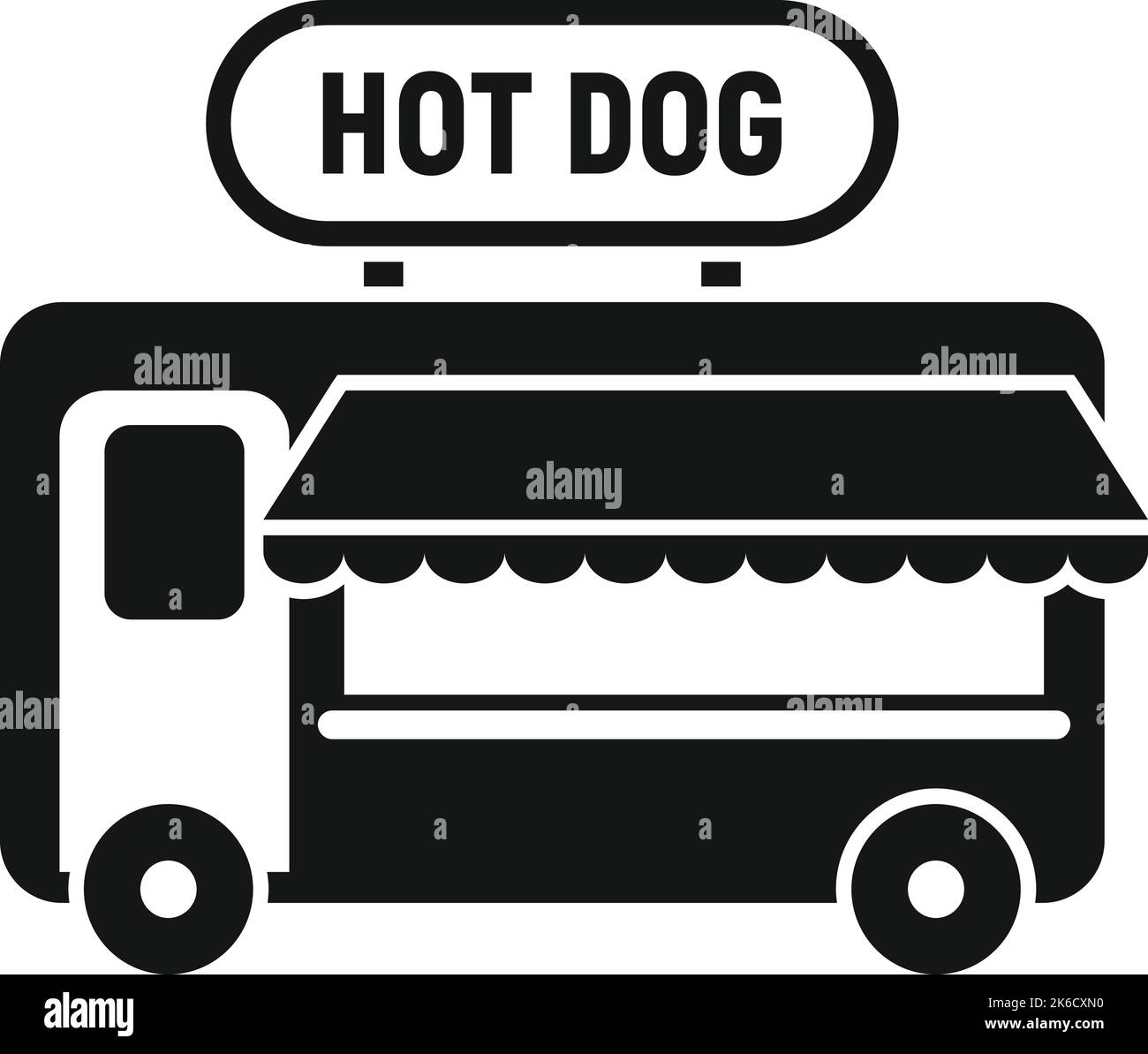 Hot dog truck icon simple vector. Food stand. Street kiosk Stock Vector