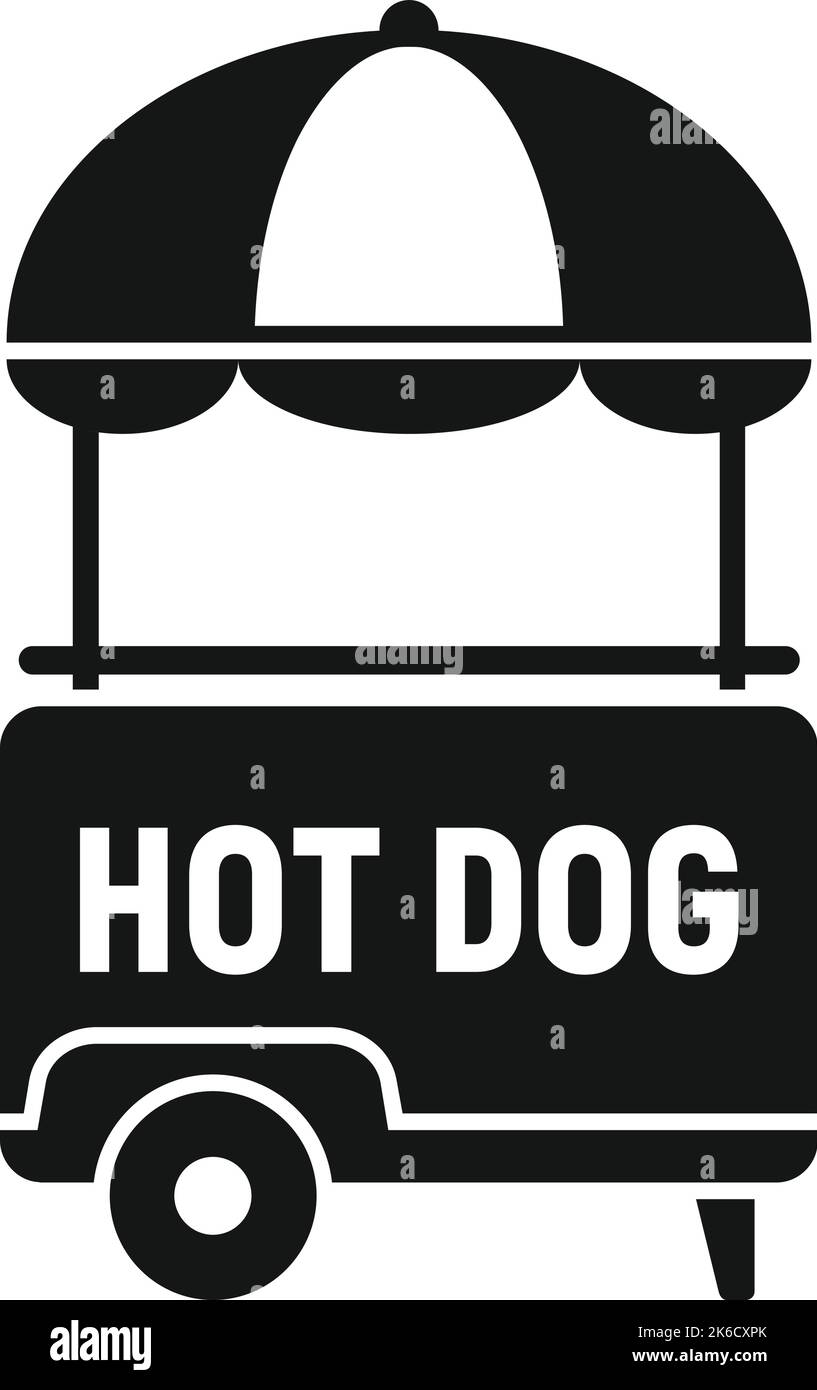 Hotdog kiosk icon simple vector. Cart food. Store snack Stock Vector