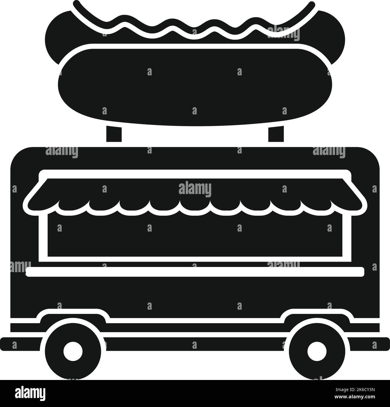 Snack hot dog icon simple vector. Cart food. Store market Stock Vector