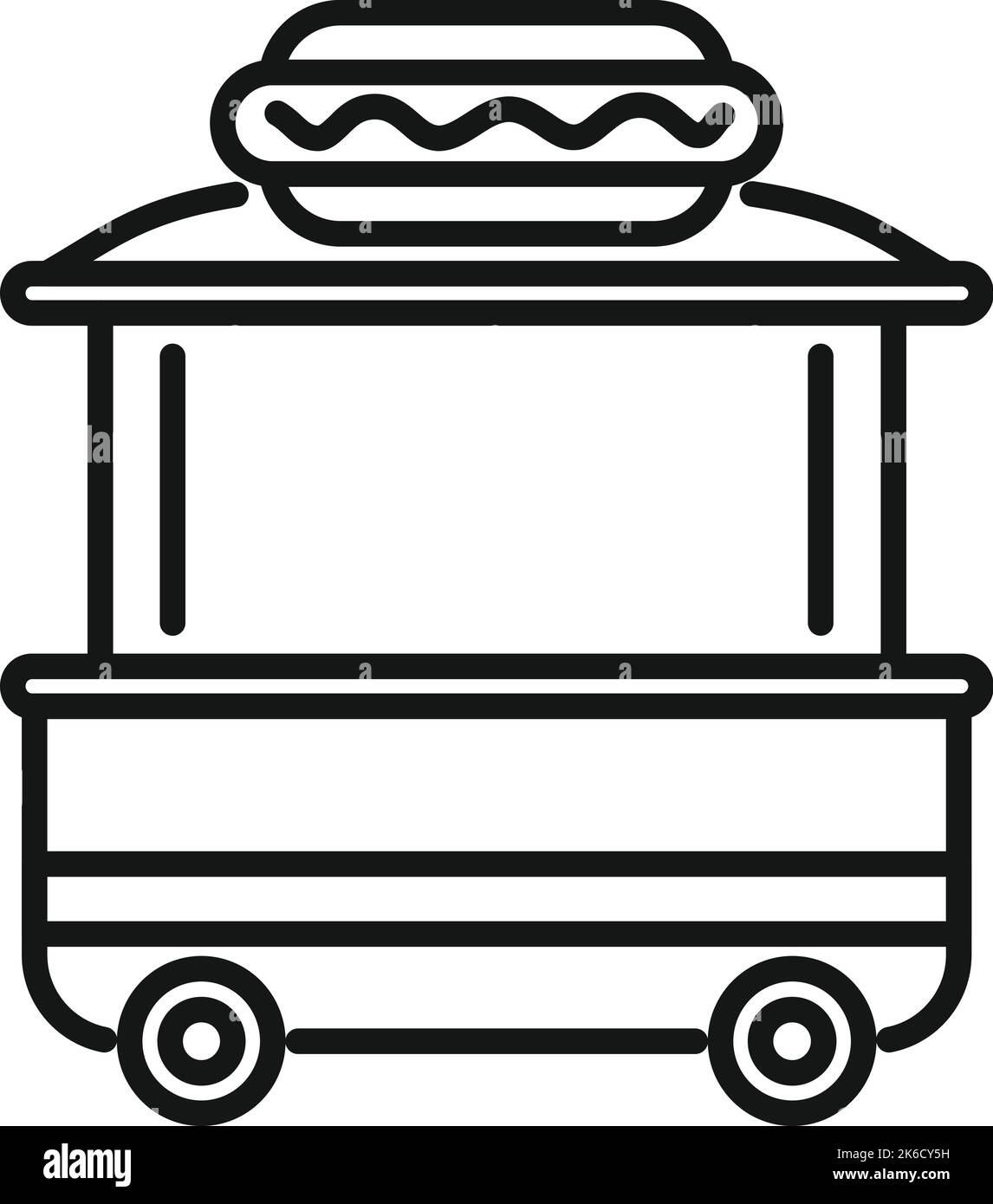 Hotdog kiosk icon outline vector. Cart food. Store snack Stock Vector