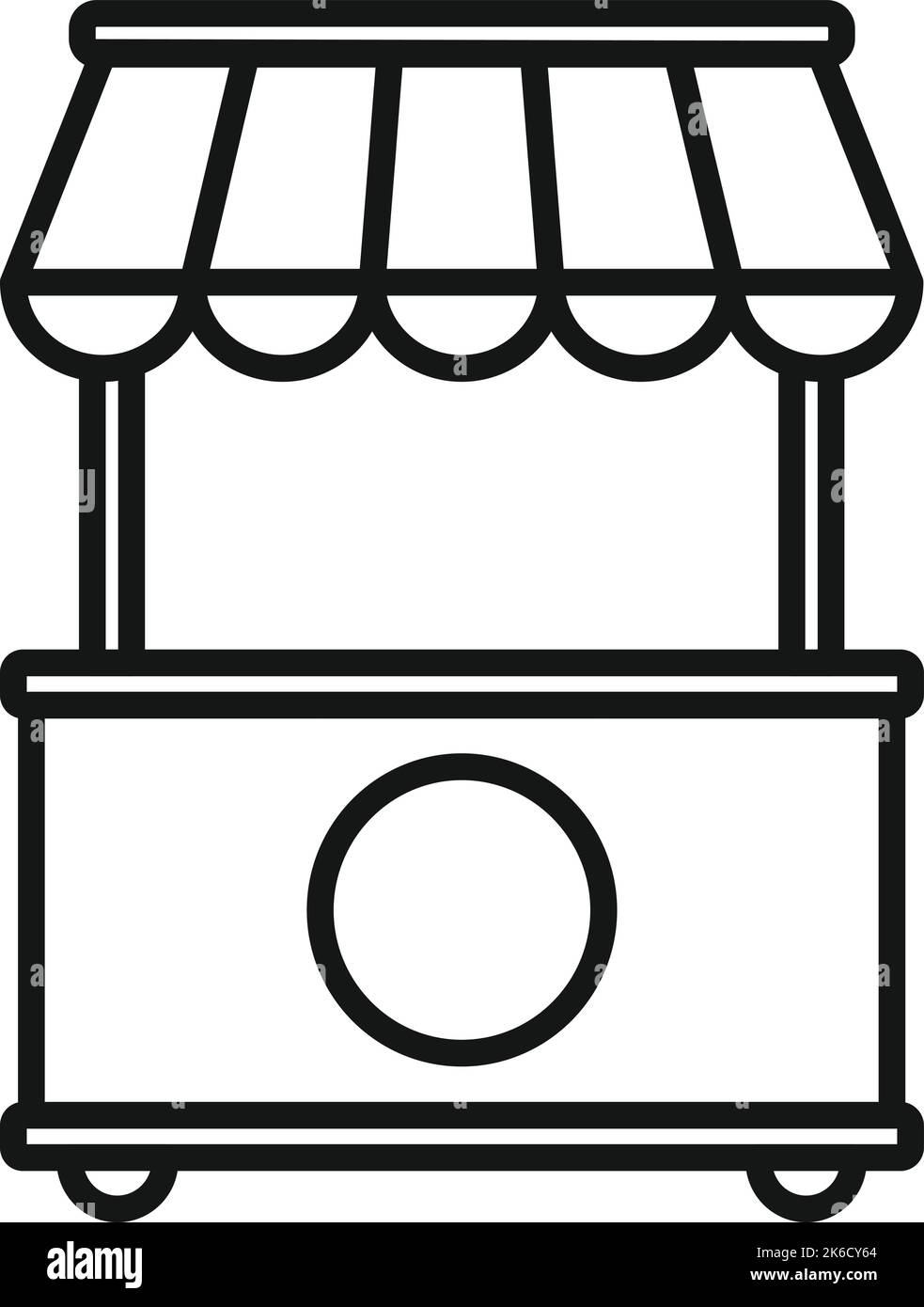 Hotdog stall icon outline vector. Hot dog cart. Food stand Stock Vector