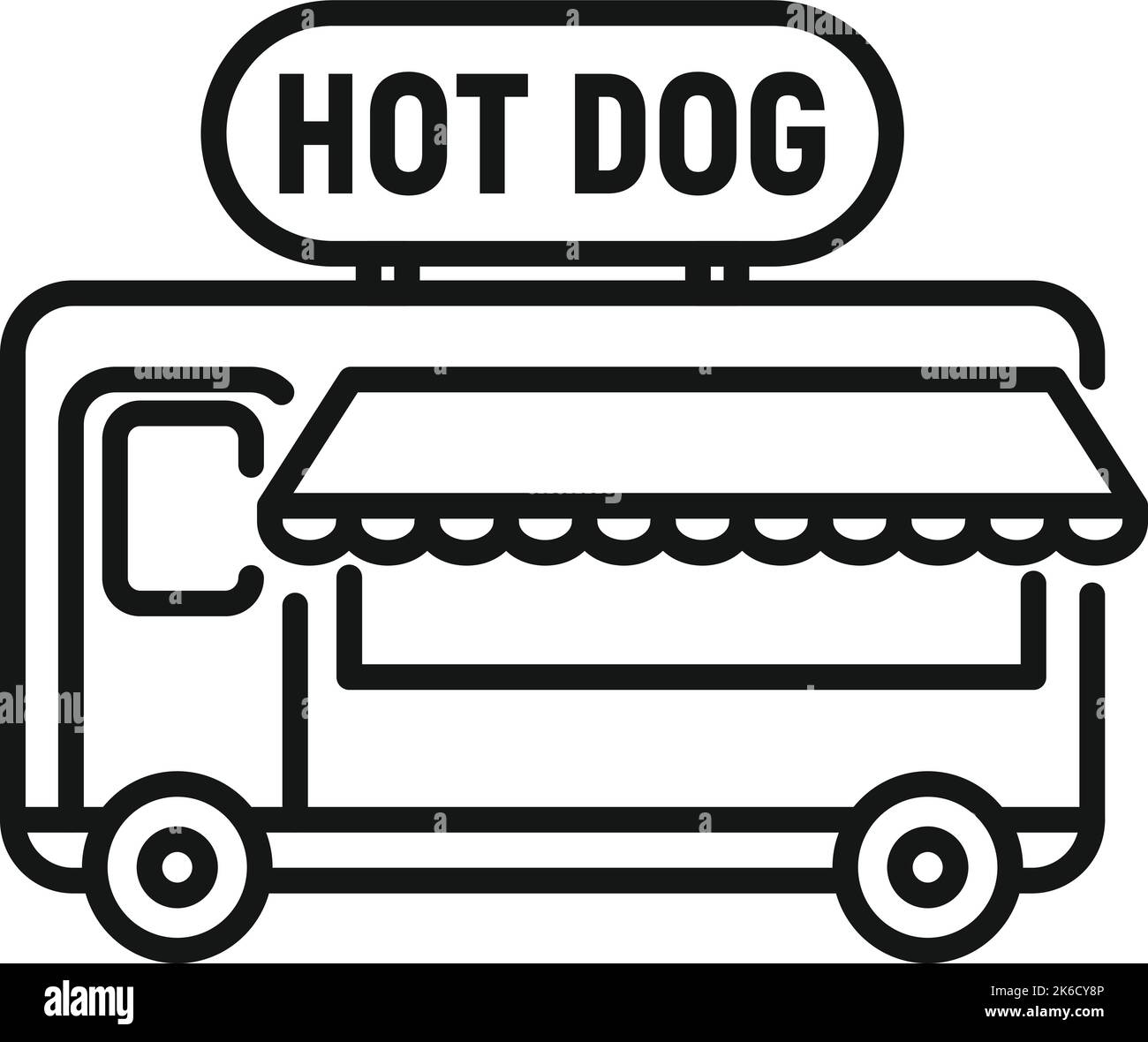 Hot dog truck icon outline vector. Food stand. Street kiosk Stock Vector
