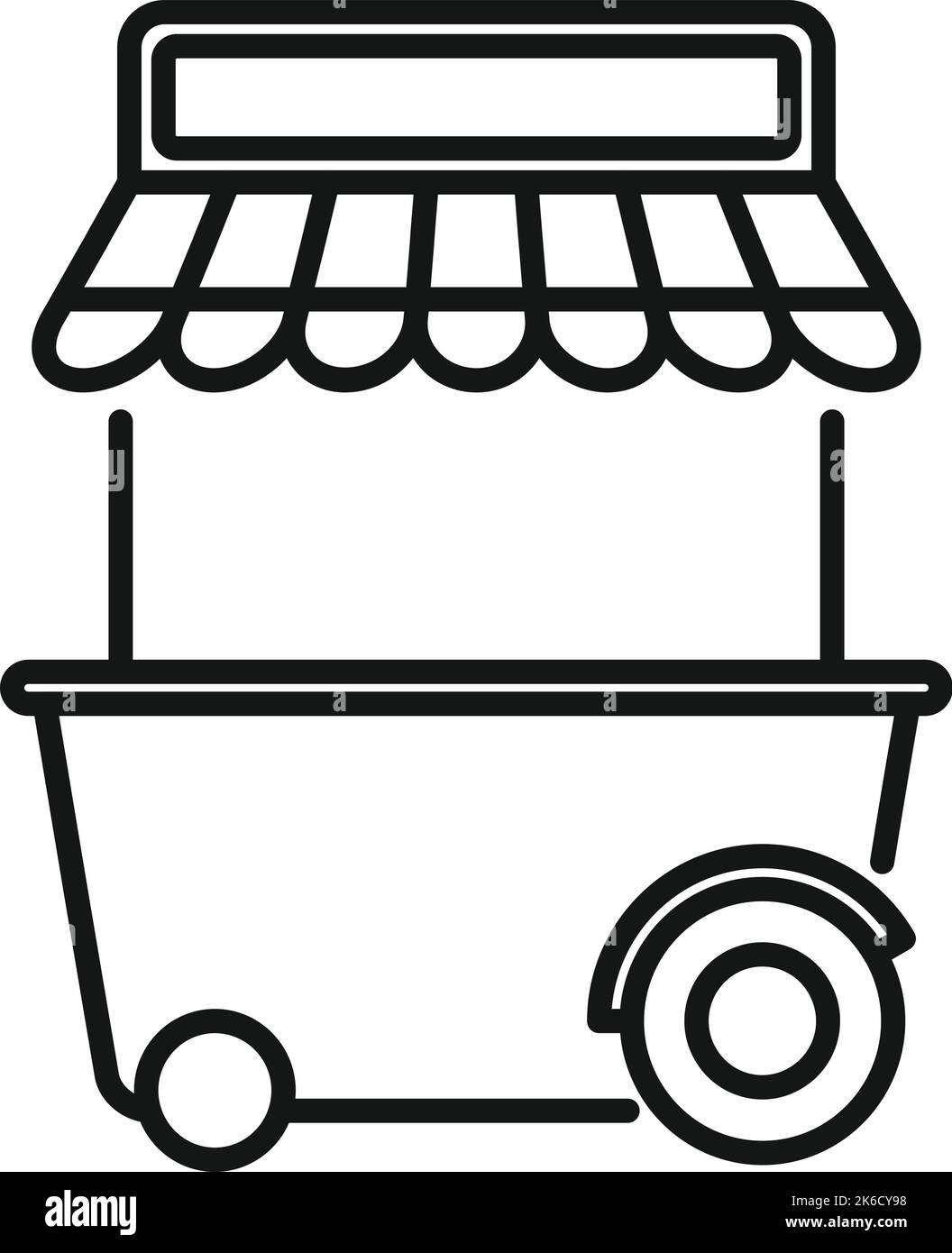 Stand hotdog icon outline vector. Hot dog. Cart food Stock Vector