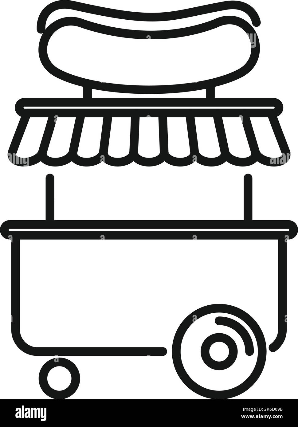 Park hotdog cart icon outline vector. Food stand. Store snack Stock Vector