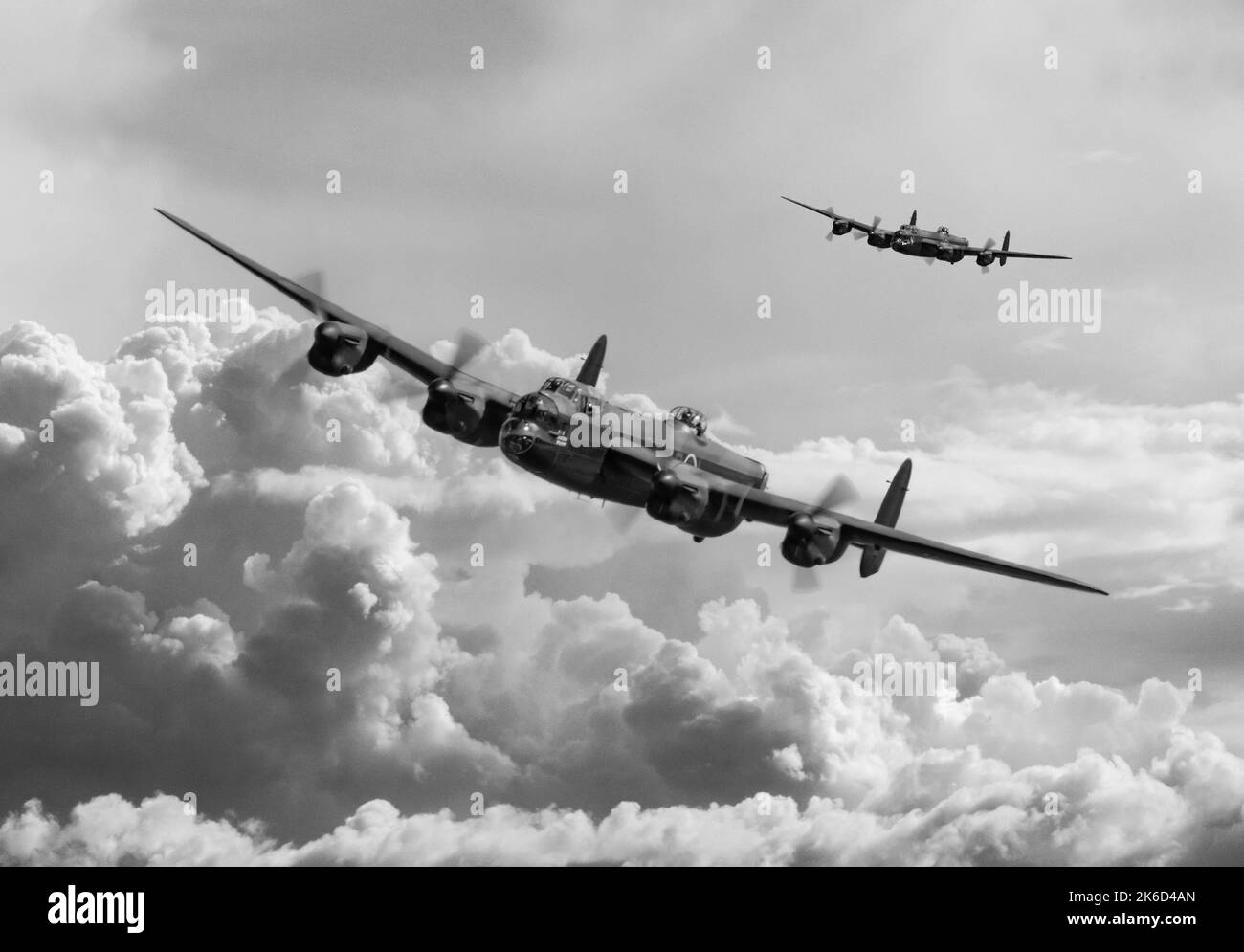 Lancaster bombers in flight Stock Photo
