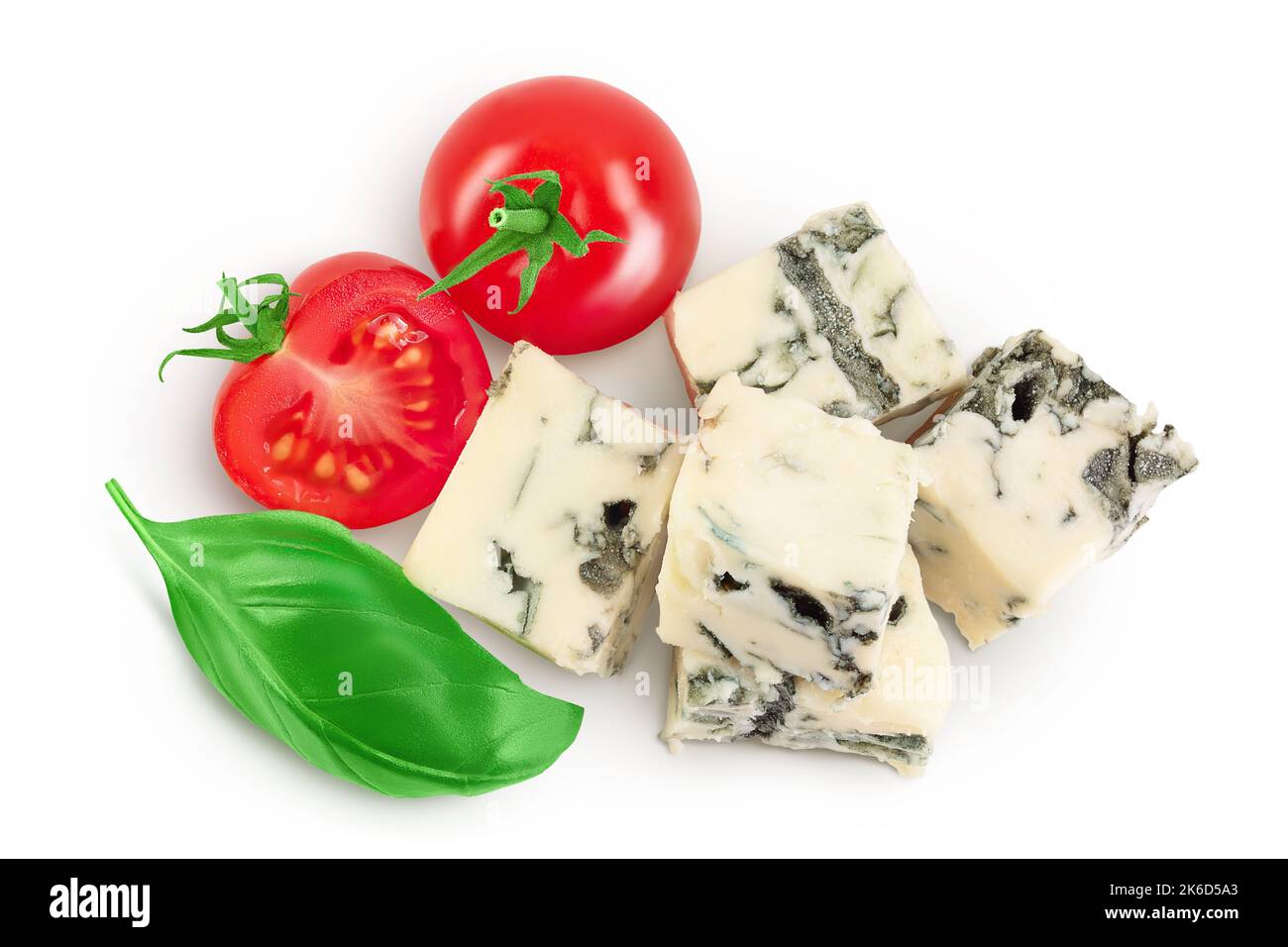 Blue cheese isolated on white background with full depth of