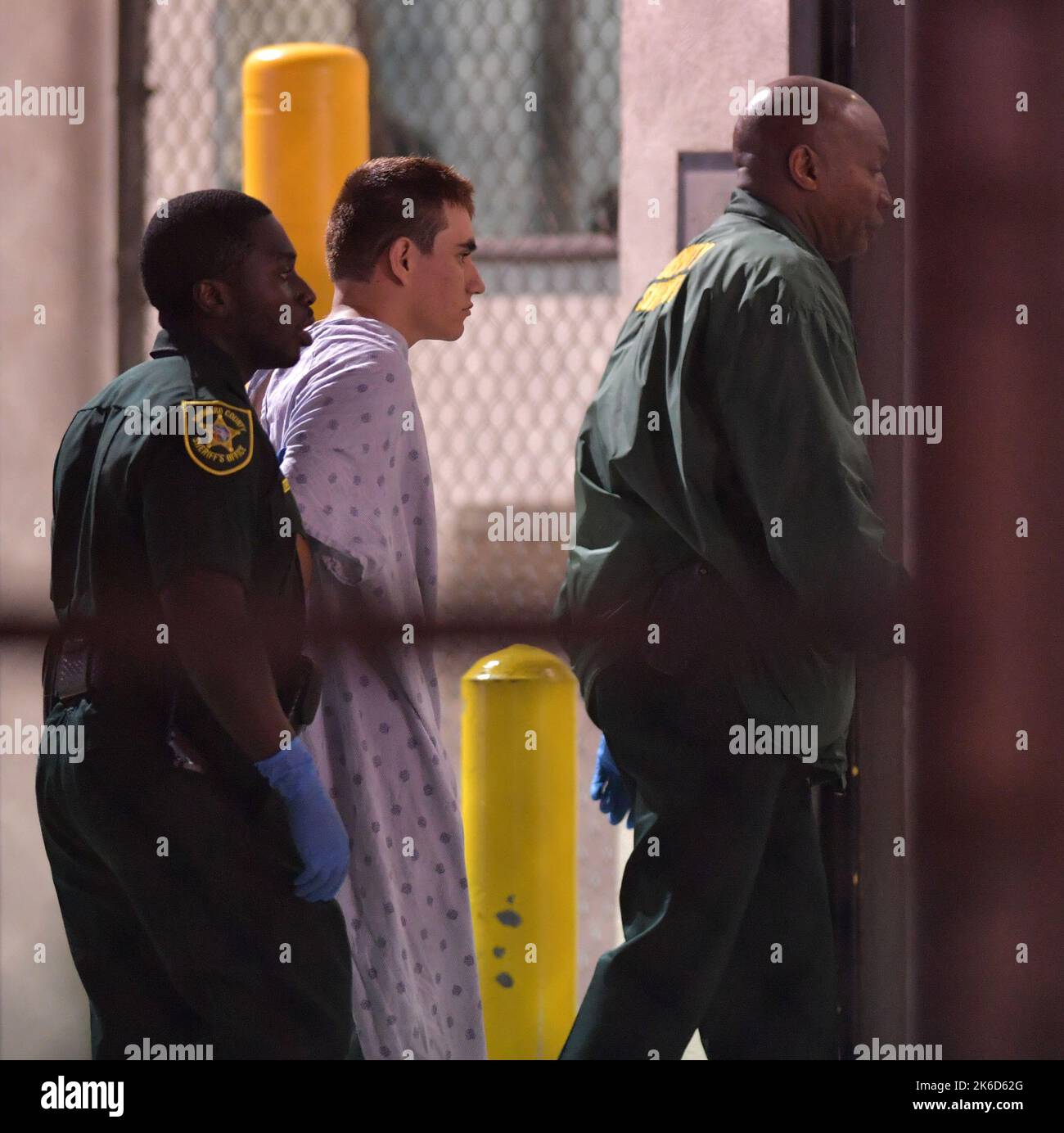 (EXCLUSIVE STILL PHOTOS) - NO SOCIAL MEDIA, INSTAGRAM, TWIITER OR FACEBOOK FORT LAUDERDALE, FL - FEBRUARY 14: Murder Suspect Nikolas Cruz, 19, Books Into Jail after School shooting at Marjory Stoneman Douglas High Which Killed 17 People on February 14, 2018 in Fort Lauderdale, People: Nikolas Cruz Credit: Storms Media Group/Alamy Live News Stock Photo