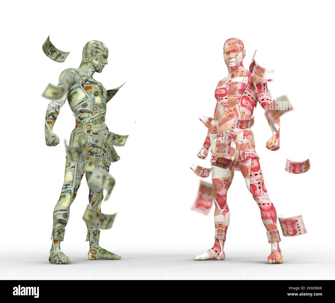 US Dollar vs Chinese yuan, Forex trading, currency pairing, human